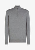 Tommy Hilfiger QUARTER ZIP MOCK NECK - Jumper - medium grey heather