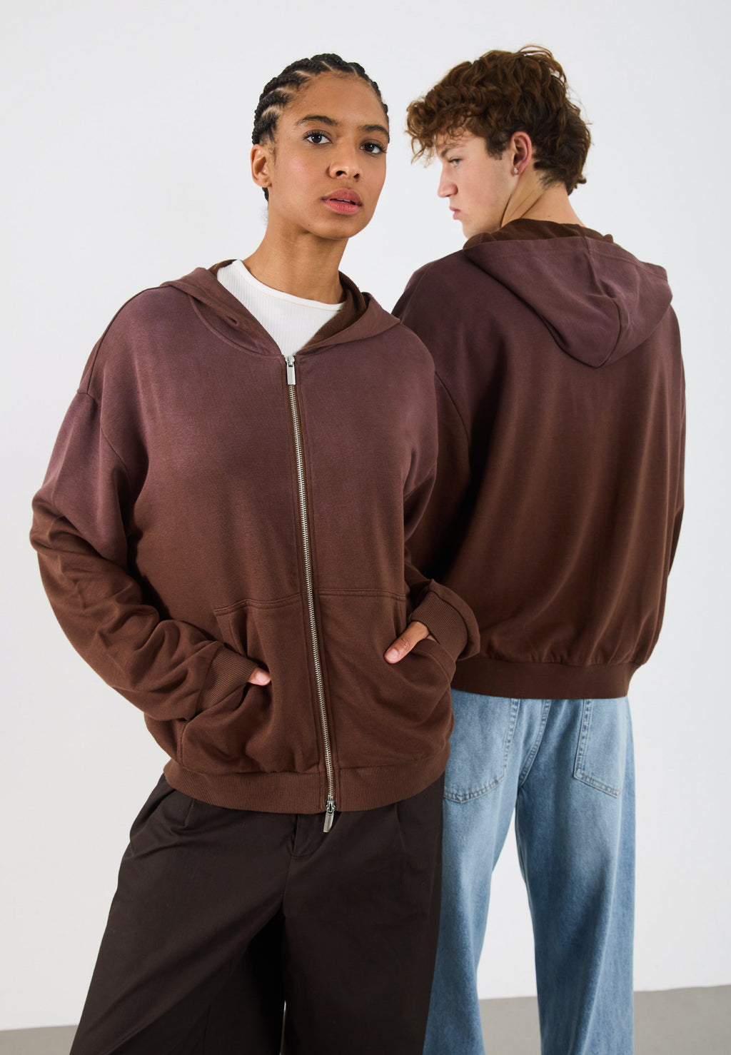 YOURTURN WASHED UP ZIP-UP HOODIE