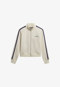 Superdry & Co ATHLETIC ESSENTIALS LOGO TRACK  - Zip-up sweatshirt - desert bone off white