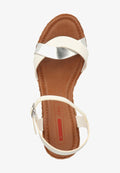 s.Oliver SANDALEN - Wedge sandals - white/silver 193