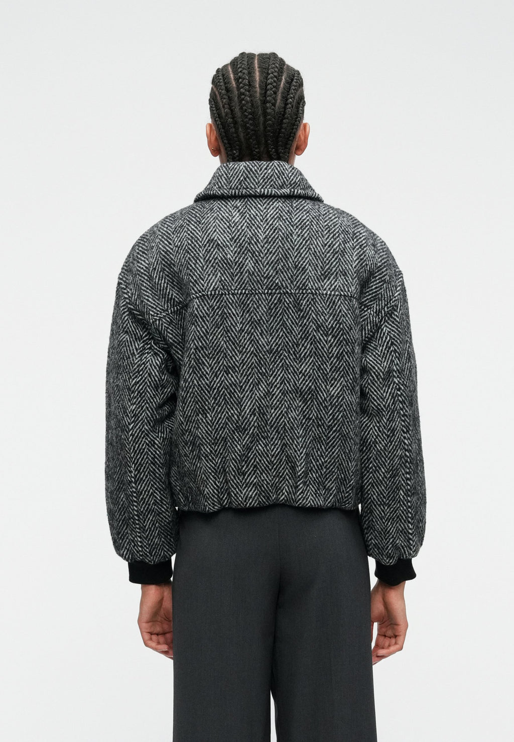 Abercrombie & Fitch BUBBLE HEM SHORT COAT HERRINGBONE
