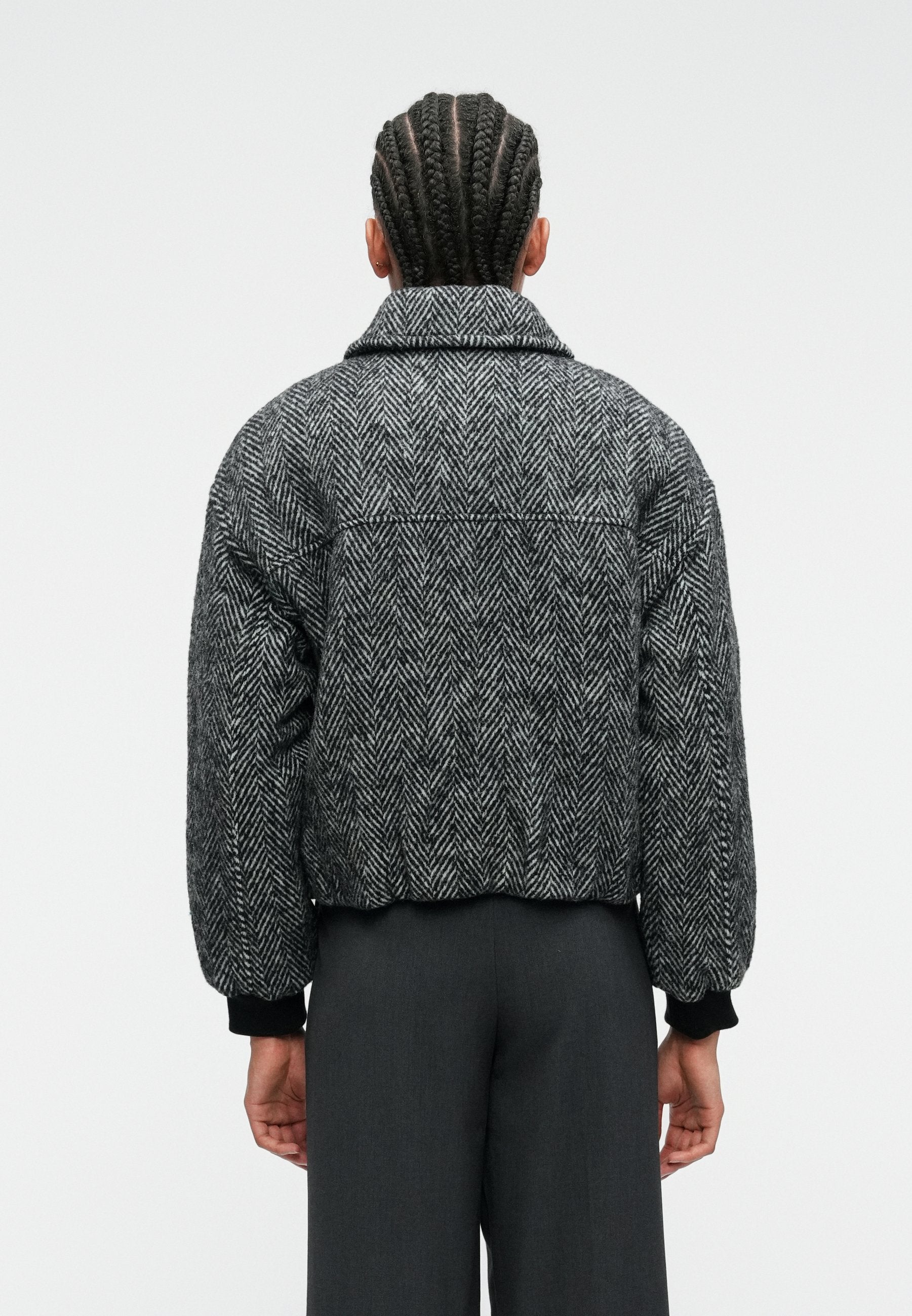 Abercrombie & Fitch BUBBLE HEM SHORT COAT HERRINGBONE