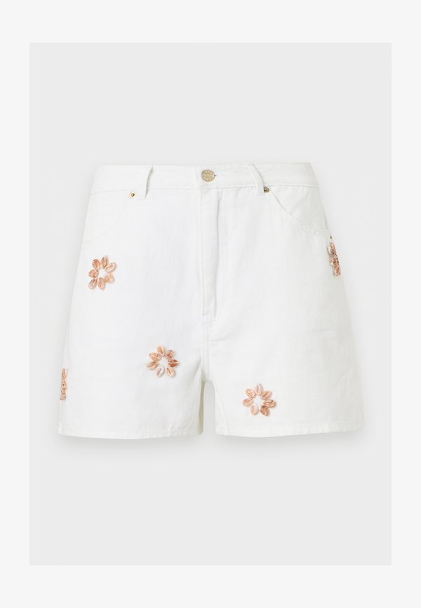 ONLY ONLVEGA SHELL MOM - Denim shorts - white denim