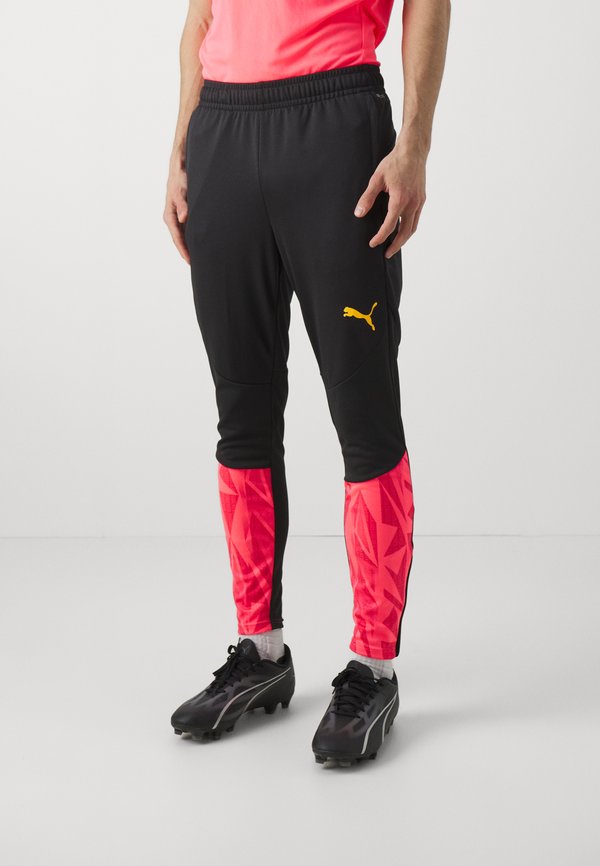 Puma INDIVIDUALFINAL TRAINING PANTS - Tracksuit bottoms - black/sunset glow