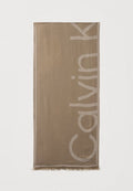 Calvin Klein LOGO STOLE UNISEX - Scarf - desert taupe/nacreous clouds