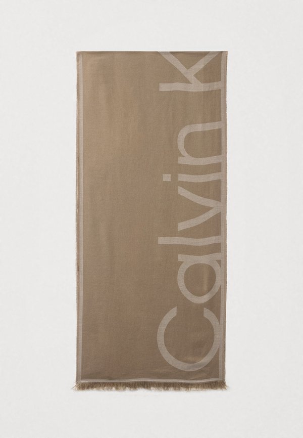 Calvin Klein LOGO STOLE UNISEX - Scarf - desert taupe/nacreous clouds