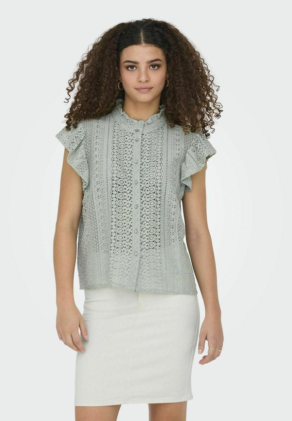 ONLY ONLGABINA - Button-down blouse - jadeite