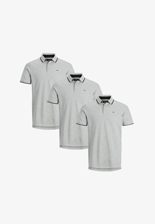 Jack & Jones 3ER PACK  - Polo shirt - light grey melange