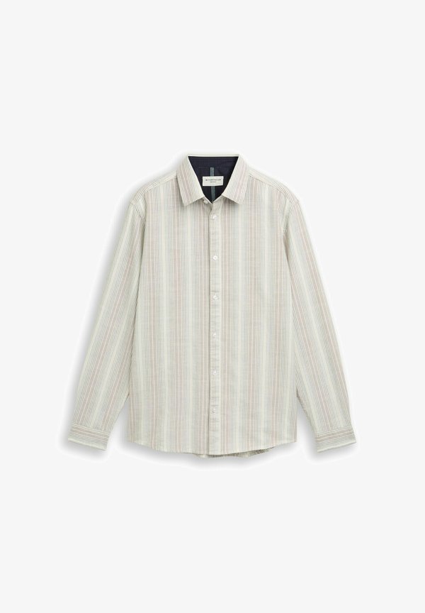 TOM TAILOR TOM TAILOR BLUSEN & SHIRTS REGULAR FIT HEMD MIT STREIFENMUSTER - Shirt - off white multicolor stripe