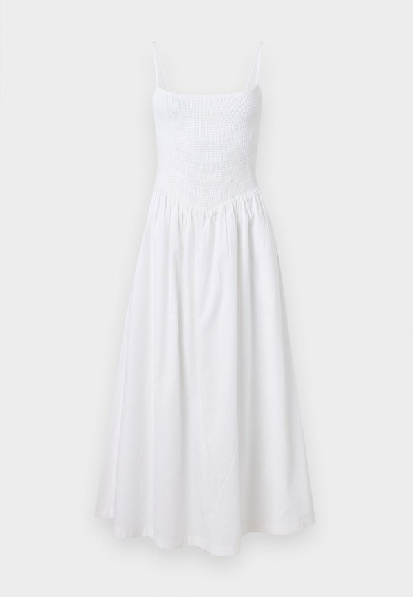 Abercrombie & Fitch SMOCKED DIP WAIST MIDI DRESS