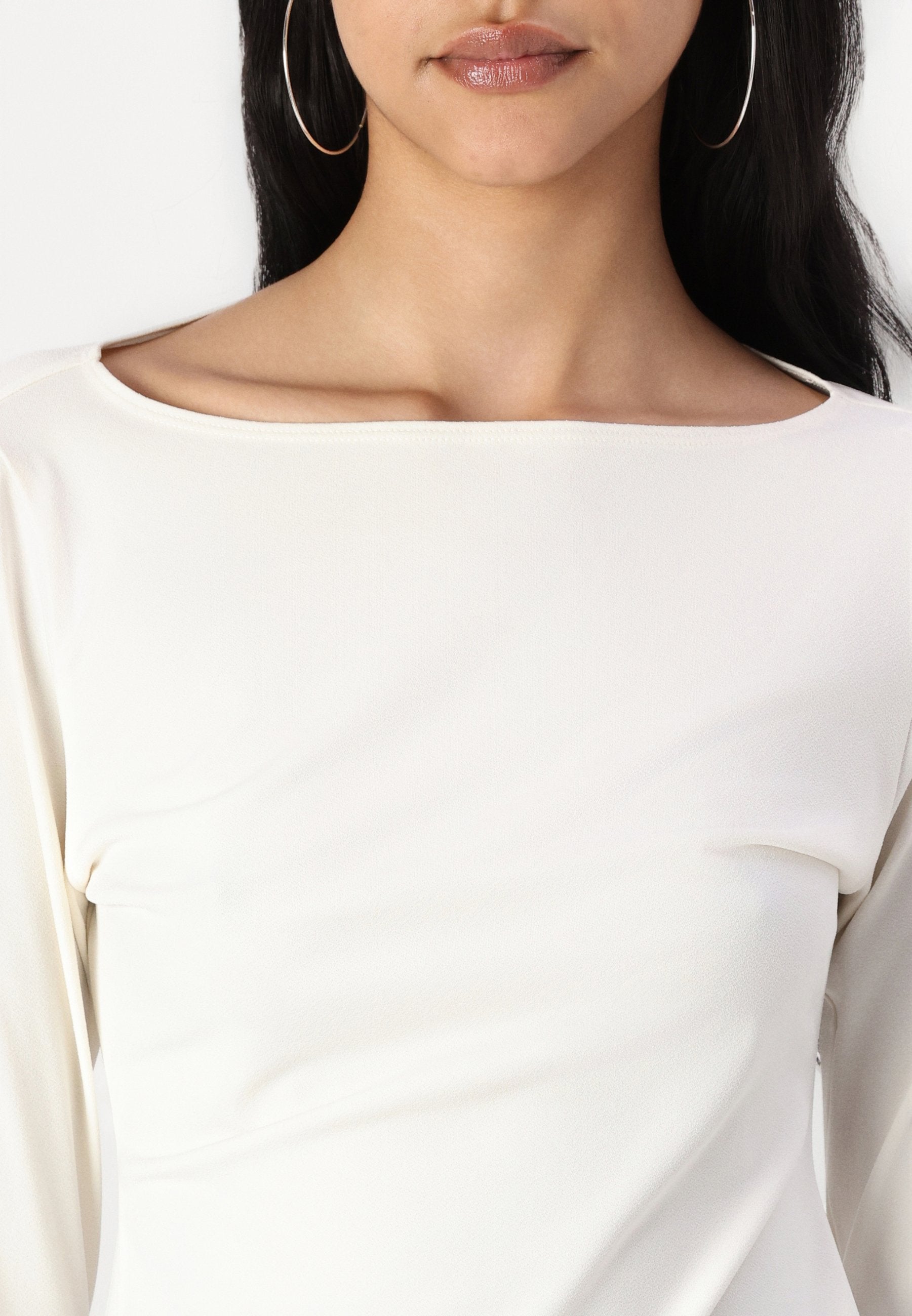 Abercrombie & Fitch Long-Sleeve Asymmetrical Hem Slash Top
