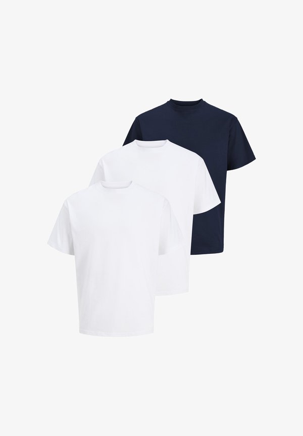 Jack & Jones JACK & JONES 3 PACK  - Basic T-shirt - weiß dunkelblau