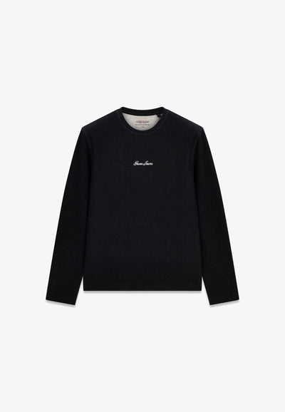 Guess LANGARM-LOGO-T-SHIRT - Long sleeved top - schwarz