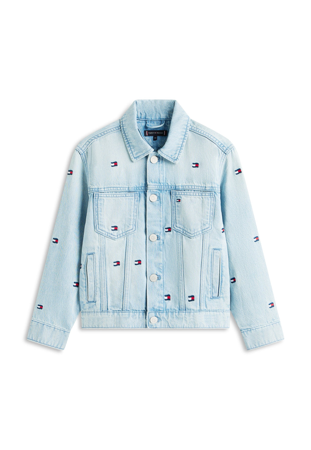 WAVY FLAG EMBROIDERY DENIM TRUCKER JACKET Media 1