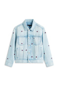 WAVY FLAG EMBROIDERY DENIM TRUCKER JACKET Media 1