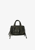 Bershka WORN-EFFECT WITH STRAPS - BOWLING BAG - Handbag - black