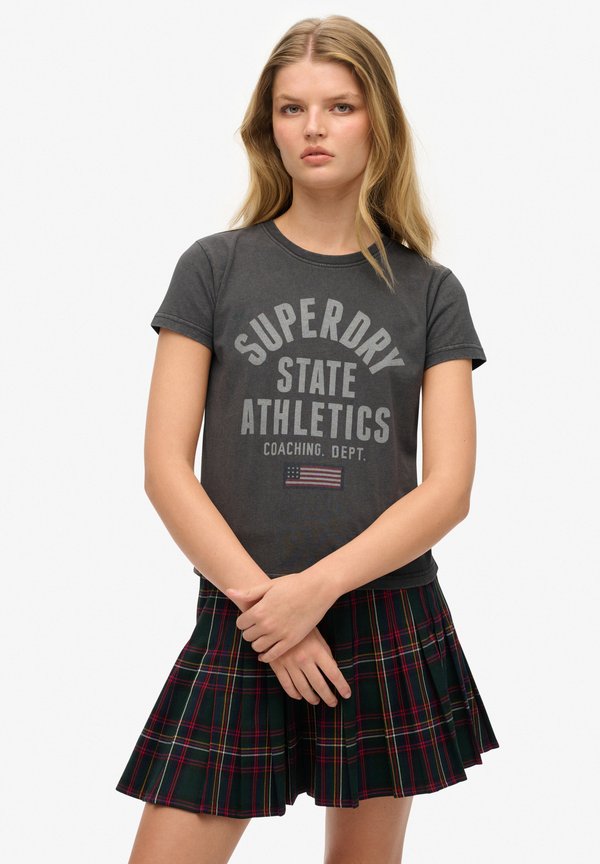 Superdry & Co ATHLETIC GRAPHIC - Print T-shirt - charcoal