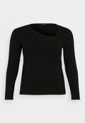 Vero Moda Curve VMCCARINA ASYMMETRIC  - Long sleeved top - black