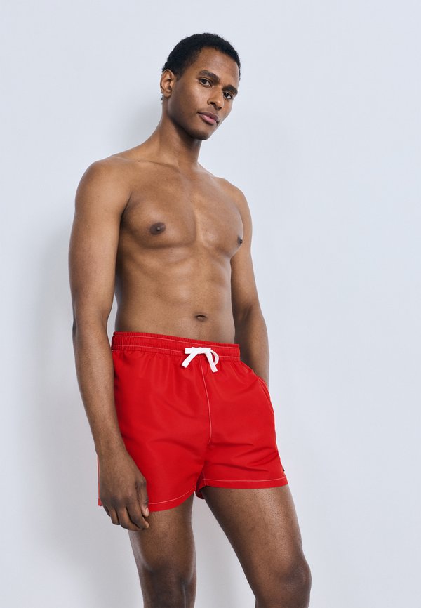 Tommy Hilfiger HERITAGE LOGO MID LENGTH  - Swimming shorts - deep crimson