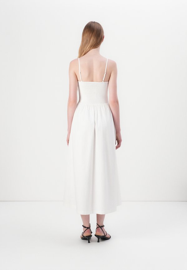 Abercrombie & Fitch SMOCKED DIP WAIST MIDI DRESS