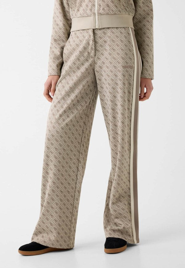 Guess 4G JACQUARD STRAIGHT LEG PANTS - Tracksuit bottoms - mehrfarbig braun