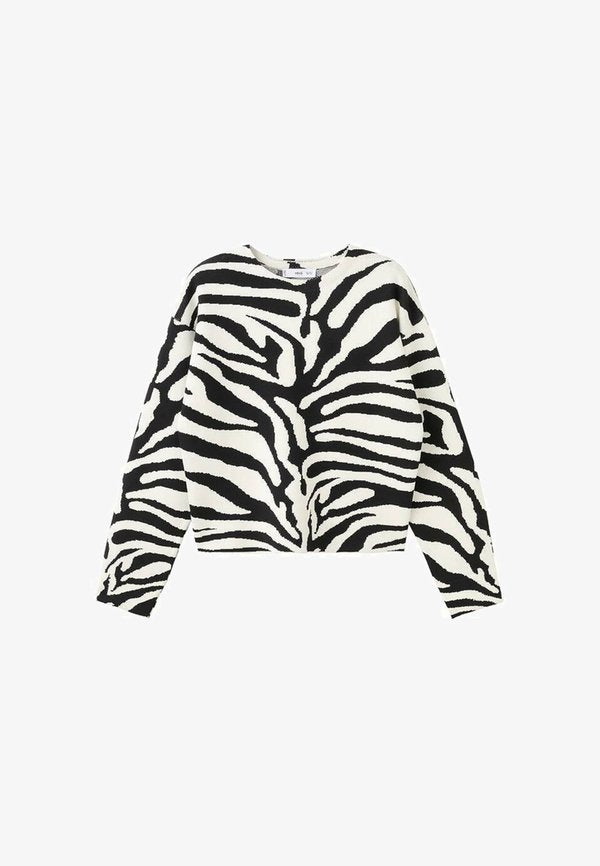 Mango Jumper - black white