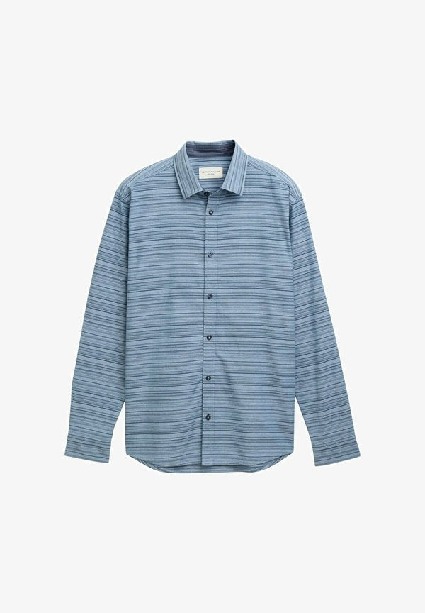TOM TAILOR REGULAR FIT MIT STREIFENMUSTER - Shirt - teal blue varied cross stripe