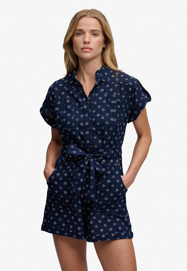 Superdry & Co SUPERDRY BELTED UTILITY PLAYSUIT.. - Jumpsuit - eclipse navy geo