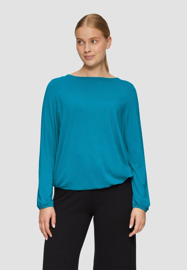 s.Oliver GEMUSTERTES - Long sleeved top - petrol
