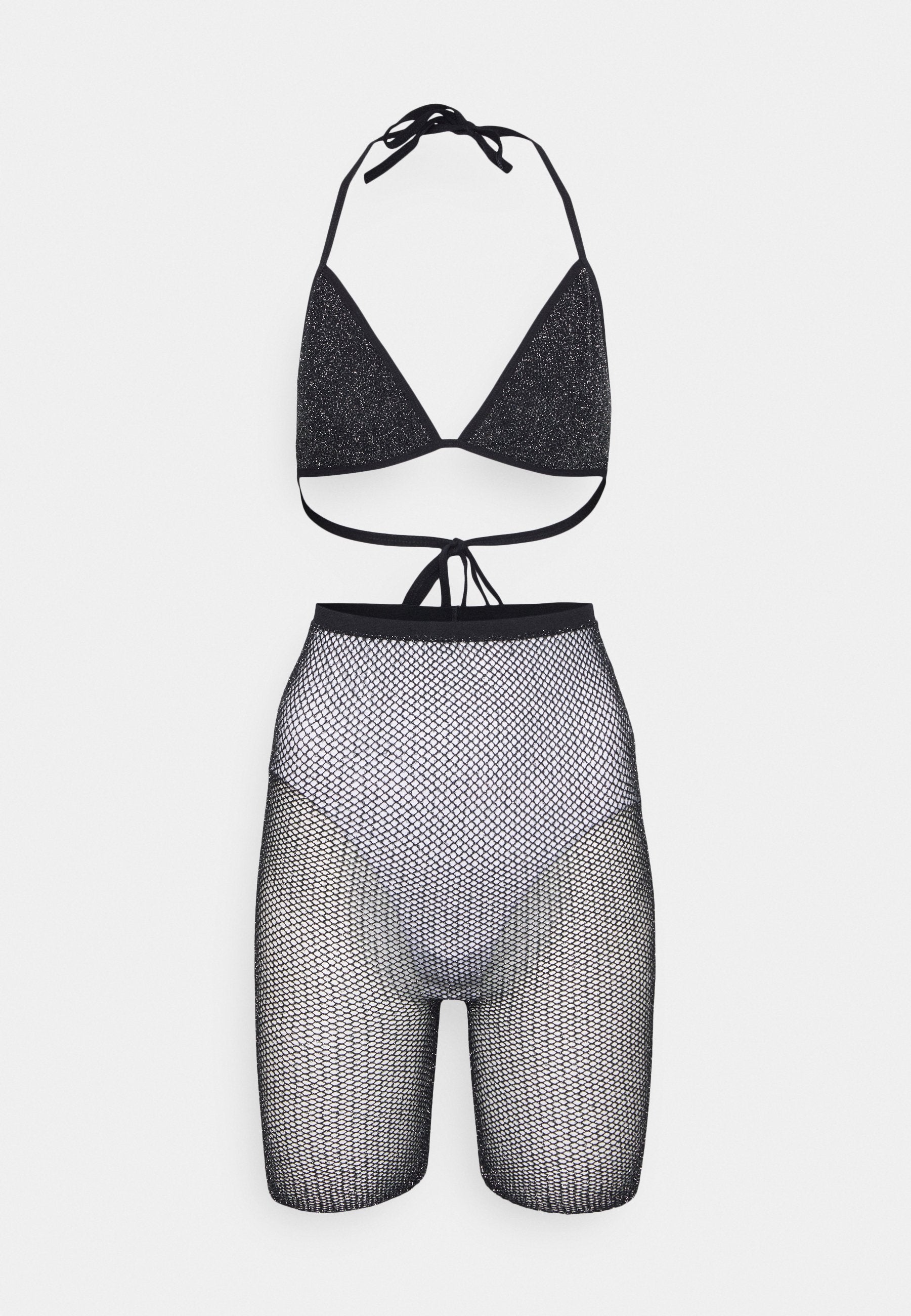 Hunkemöller PRIVATE GLITTER BRALETTE FISHNET SET