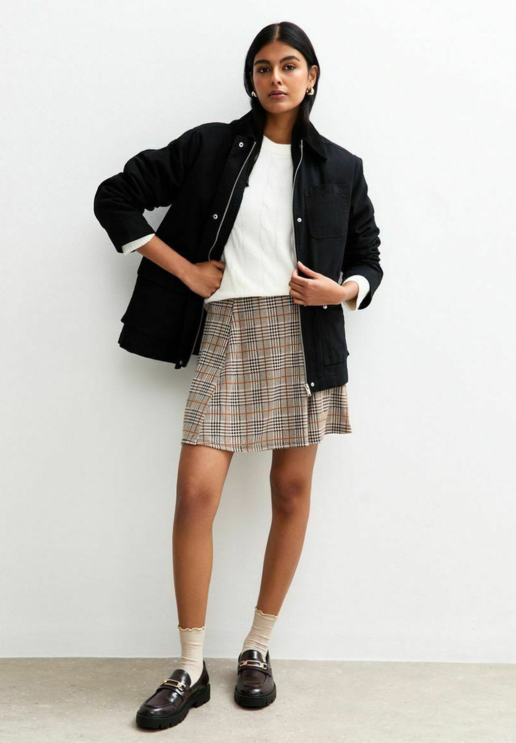 New Look CHECKED PLEATED MINI