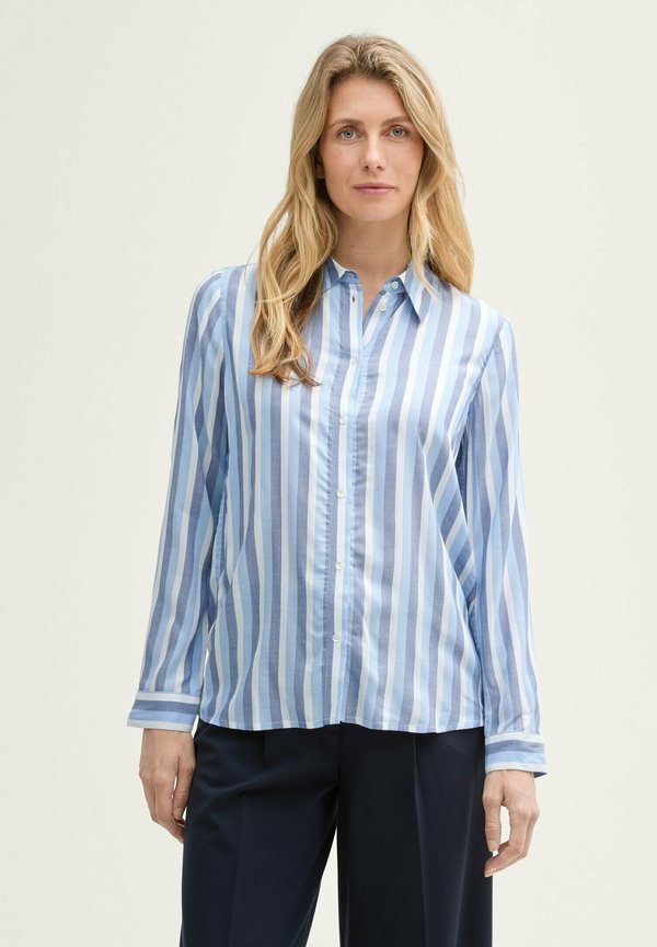 TOM TAILOR MIT STREIFENMUSTER - Button-down blouse - flawless blue woven stripe