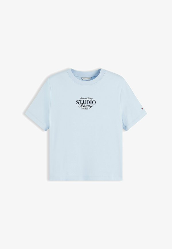 Tommy Hilfiger TOMMY HILFIGER LOGO INTERLOCK KNIT CREW NECK T-SHIRT - Print T-shirt - sky blue