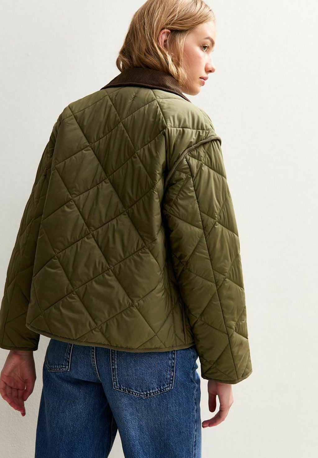 New Look CORDUROY COLLAR QUILTED