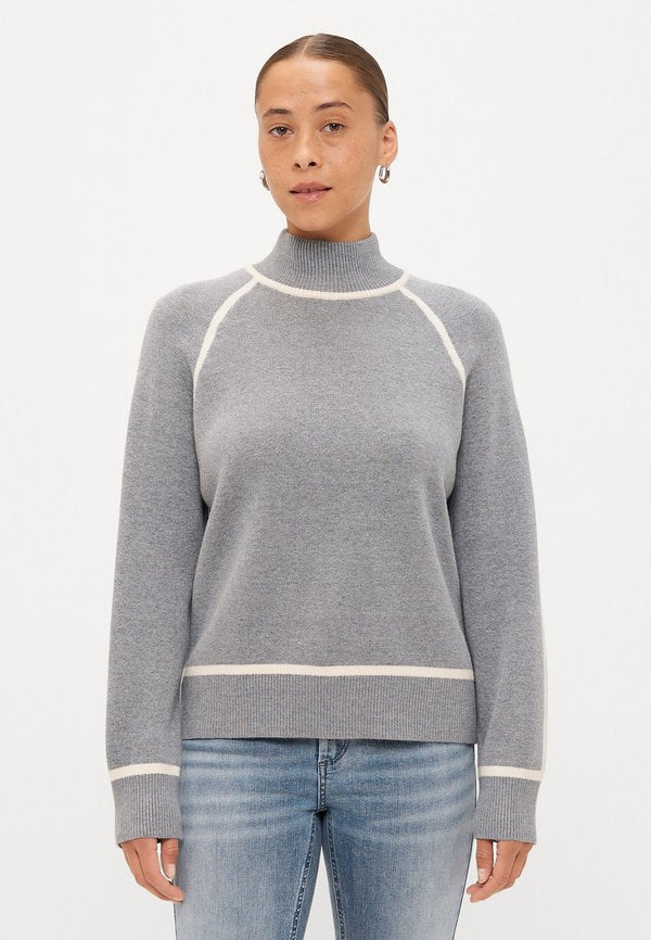 Vero Moda Petite VMGOLD HIGHNECK  - Jumper - medium grey melange/birch
