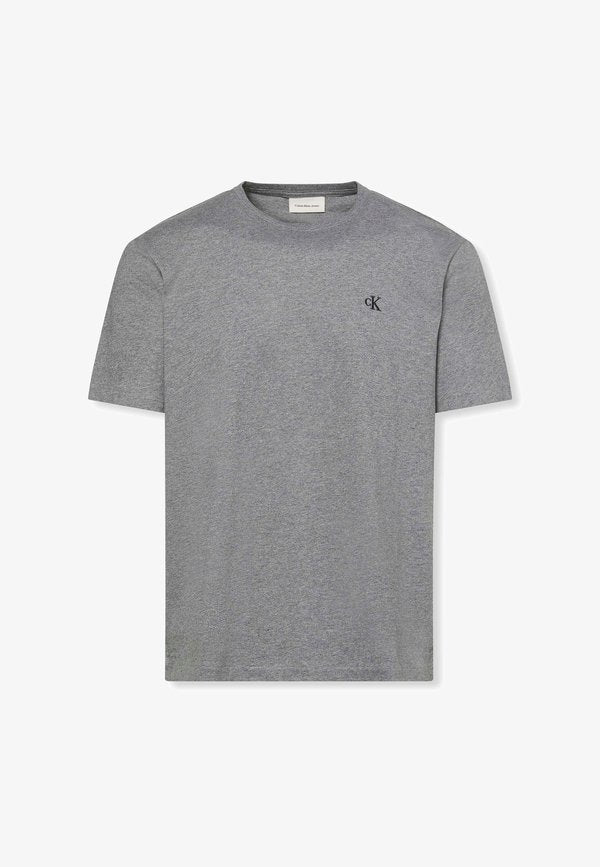 Calvin Klein SS EASY MONOGRAM  - Basic T-shirt - med grey htr