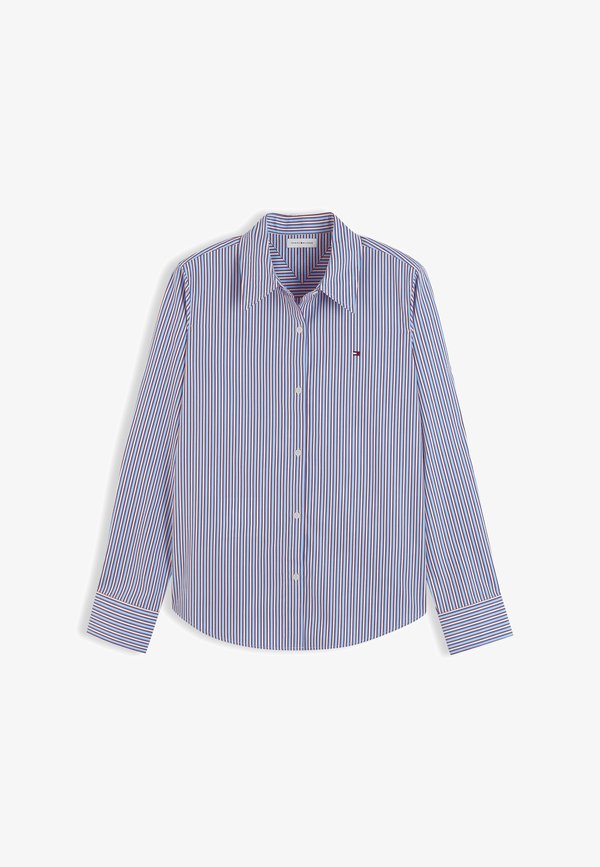Tommy Hilfiger POPLIN REGULAR SHIRT - CORE SHIRTING - Button-down blouse - blue/burgundy