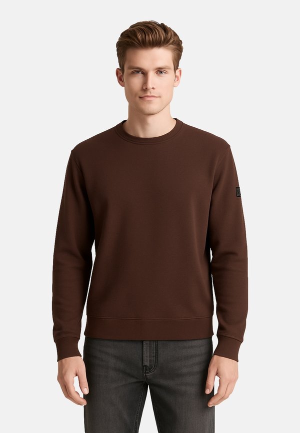 TOM TAILOR MIT WAFFELSTRUKTUR - Sweatshirt - braun