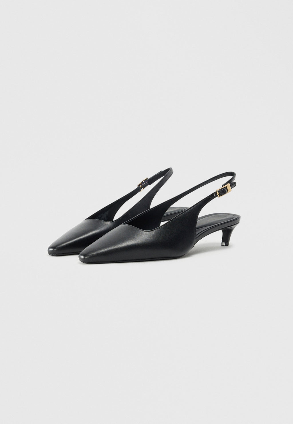 TH MONOGRAM LEATHER SLINGBACK KITTEN HEELS Media 2