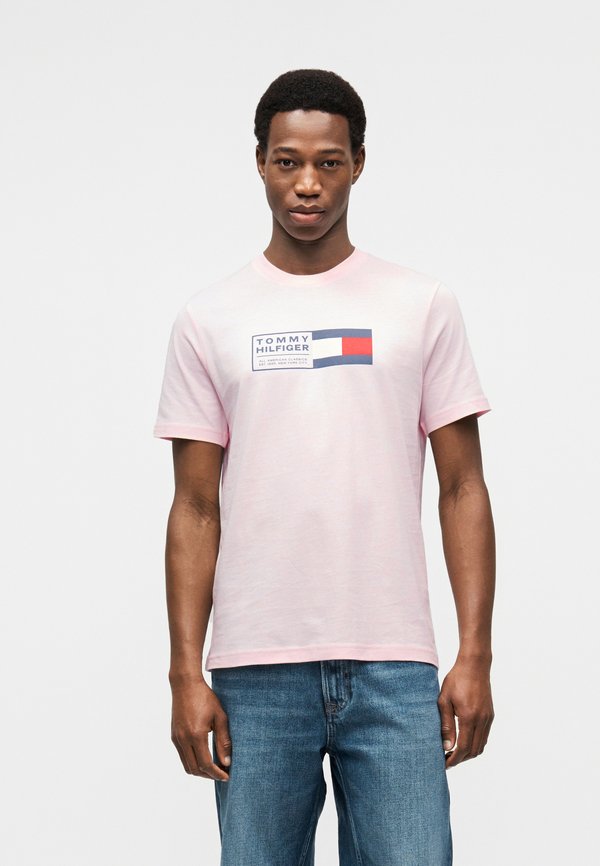 Tommy Hilfiger LOGO JERSEY CREW NECK T-SHIRT - Print T-shirt - pink