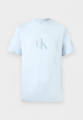 Calvin Klein DISTRESS MONOGRAM GRAPHIC TEE - Print T-shirt - breezy blue