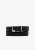 Calvin Klein MONO FRAME BUCKLE ADJ - Belt - nero/marrone