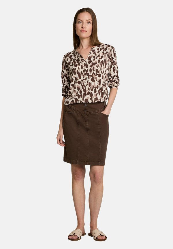 TOM TAILOR SKIRT FIVE POCKETS - Denim skirt - java dark brown