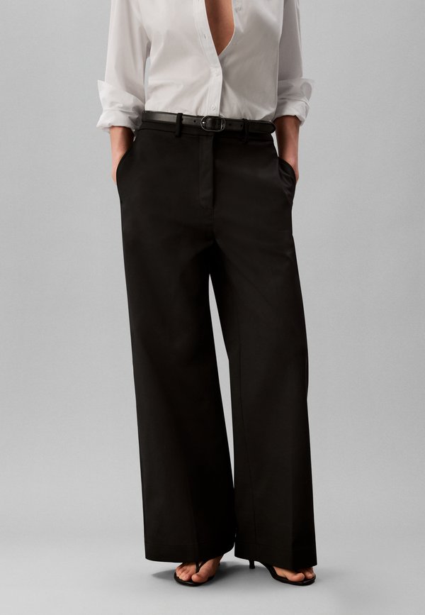 Calvin Klein Jeans STRETCH WIDE LEG PANT - Trousers - black