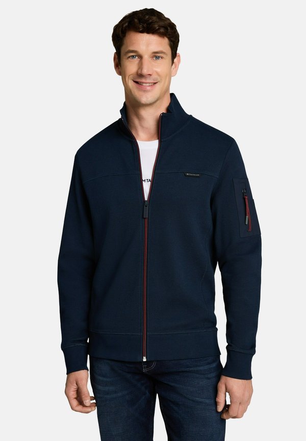 TOM TAILOR STRUCTURED STAND-UP SWEAT JACKET - Zip-up sweatshirt - sky captain blue