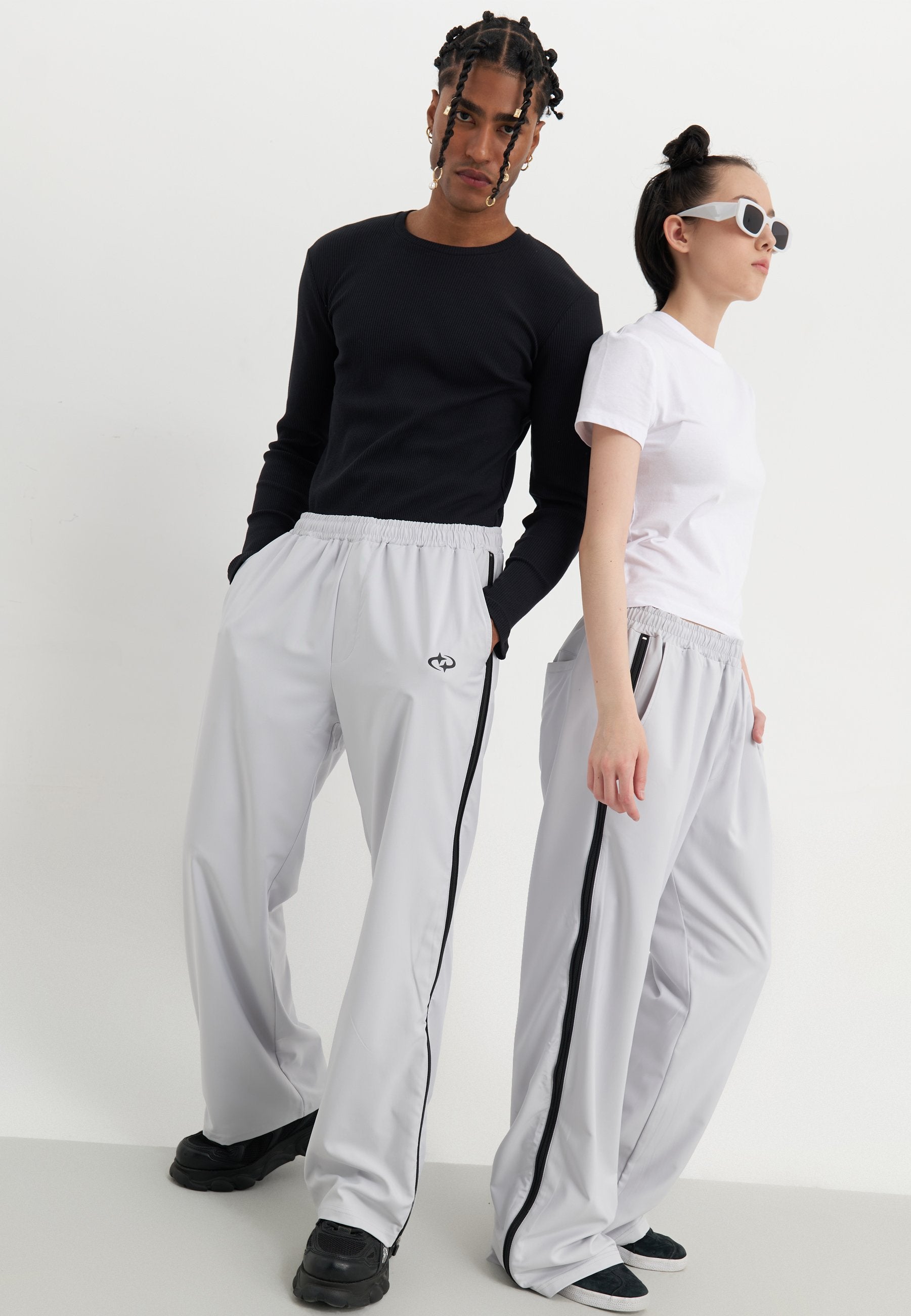 YOURTURN UNISEX SIDE-ZIP JOGGING TROUSERS