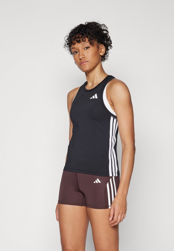 adidas Performance TANK - Sports T-shirt - black/white