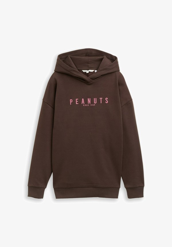 TOM TAILOR PEANUTS BOYFRIEND HOODIE SWEATSHIRT - Hoodie - cool dark brown