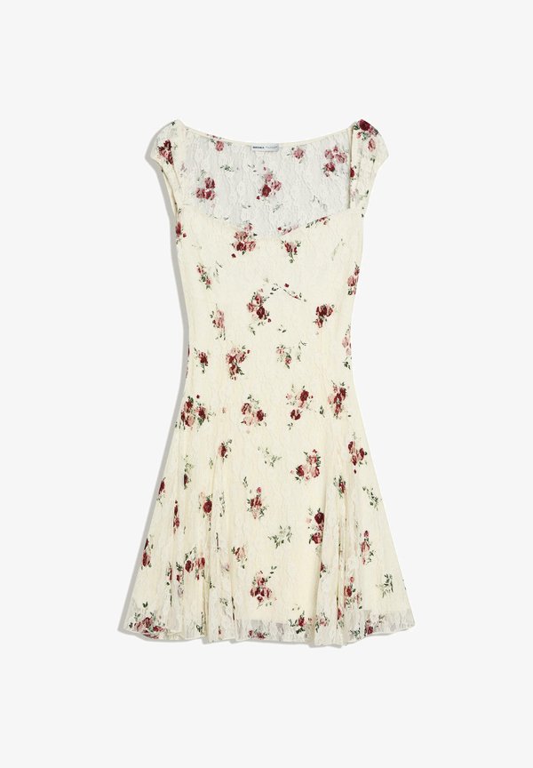 Bershka MINI PRINT - Day dress - beige