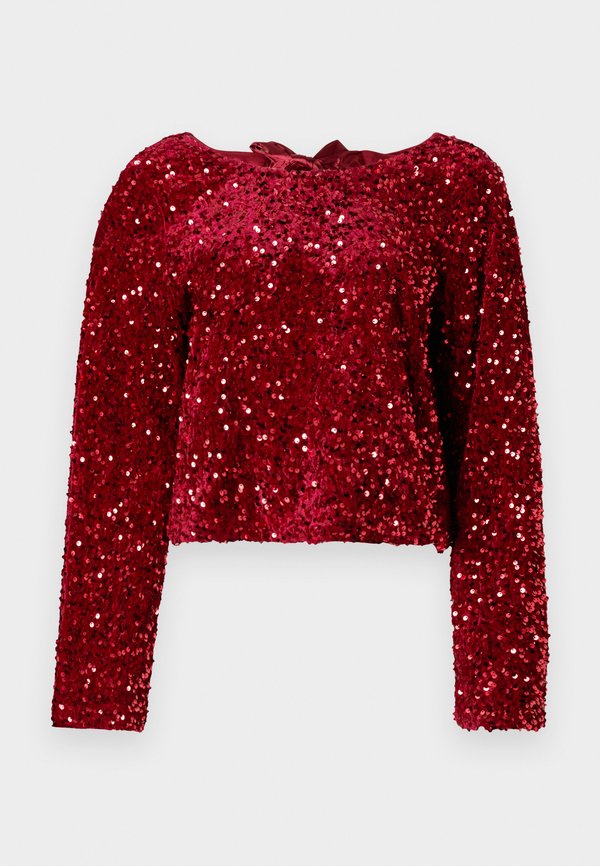 Vero Moda VMBELLA BOW WAY - Long sleeved top - dark red